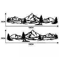 Виниловая наклейка на авто " Горы и лес " 35х150 см 2 шт