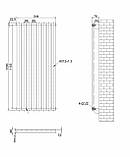 Дизайнерський вертикальний радіатор опалення ARTTIDESIGN Livorno 8/1200/544 білий матовий., фото 4