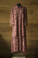 Коричнево розовое длинное шифоновое платье женское vero moda, размер l