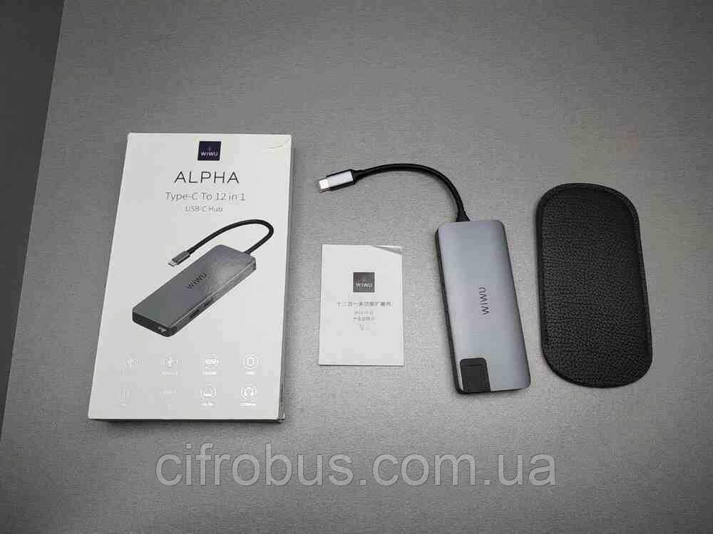 USB-концентратори з кардридером Б/У WIWU Alpha 12 in 1