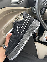 Кроссовки, кеды отличное качество Nike Air Force 1 Black Grey Winter Размер 40