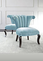 Мебельная ткань Велюр для перетяжки, обивки стульев, кресел, декора. Голубой велюр