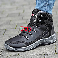 Тільки 43р! Черевики чоловічі зимові чорні якісні Ботинки мужские зимние черные качественные (Код:3061)