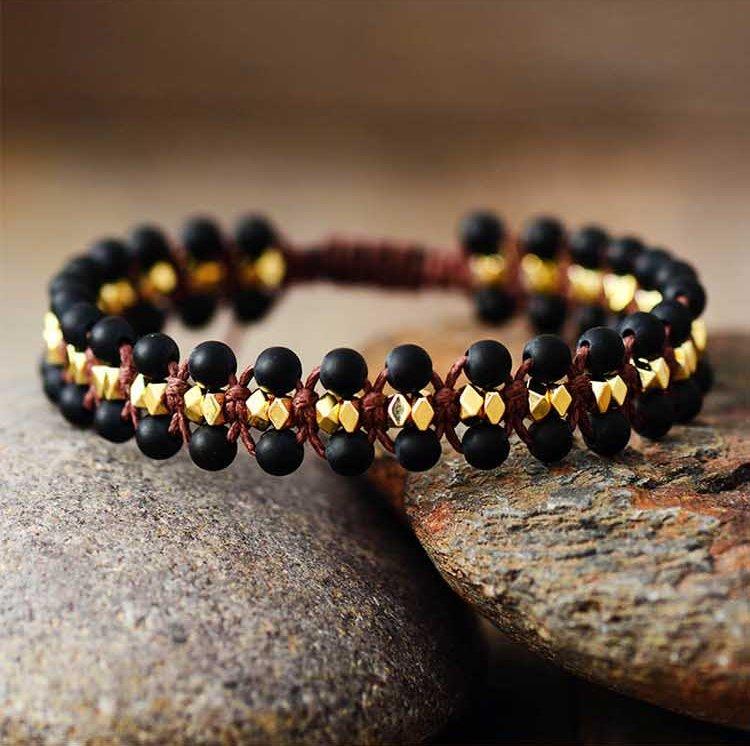 Плетений браслет із натуральних каменів «Шахеризада»