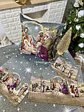 Наволочка Різдвяна на подушку 45х45 см., гобелен з золотим люрексом "Вифлеємська ніч", фото 5