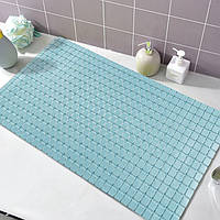 Силиконовый нескользящий коврик для ванны Bathlux 78 х 35 см резиновый ПВХ, люкс качество Голубой топ