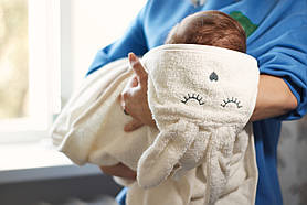 Рушник Twins Rabbit 100*100 капюшон з вушками, ecru