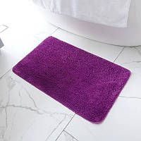 Килимок для ванни Bathlux м'який тканинний прогумований, нековзкий Фіолетовий топ