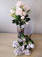 Искусственные цветы "Роза острая + бутон №66" - пластик+ткань. высота букета 32 см