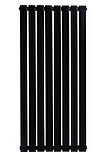 Дизайнерський вертикальний радіатор опалення ARTTIDESIGN Livorno 8/1200/544 чорний матовий., фото 5