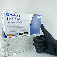 5 грамм супер плотная! Нитриловые перчатки Medicom Advanced Black плотность 5 грамм, размер "XS", 100 шт ( "№
