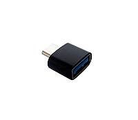 Адаптер с USB 3.0 мама на Type-C папа (Type-C OTG) (тех.пак) Black