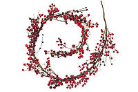 Новогодняя гирлянда для декора из красных ягод 120 см
