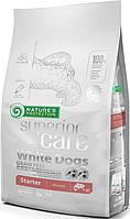 Сухой беззерновой корм для щенков (стартер) с белым окрасом шерсти, все породы Superior Care White Dogs Grain