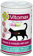 Vitomax Витамины для шерсти и кожи котов с биотином 300таб(150г)