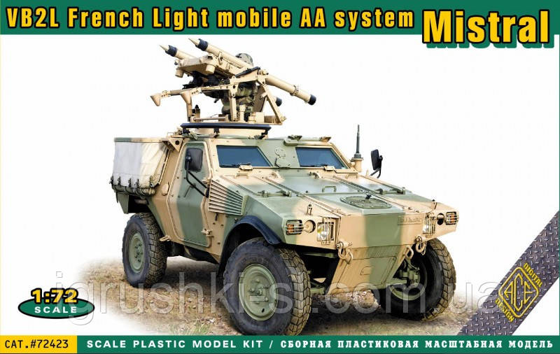 Збірна модель (1:72) Легка броньована машина VB2L Mistral (подовжена база), фото 1