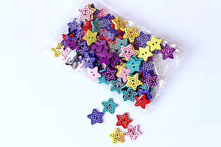 Гудзик Зірочка в крапку 16*15мм (упаковка 100шт.)