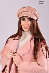 Кепка зі шкіри (чорна,пудра,бордовий)