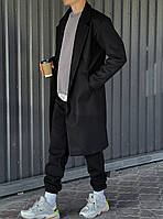 Мужские пальто длинные черное, Кашемировое пальто однотонное S M L XL M