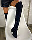 Жіночі чорні ботфорти натуральна замша на кабелі Демі, фото 5