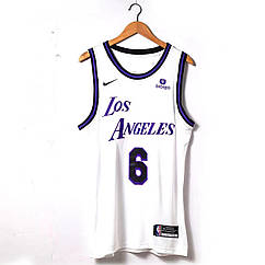 Баскетбольна біла джерсі Леброн Джеймс 6 Лейкерс 2022-2023 Lebron James Los Angeles Lakers Classic Edition