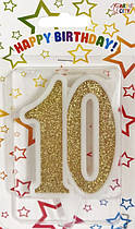 Свічка-цифра ювілейна "10" золото
