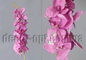 Гілка рожевої сатинової орхідеї з блиском 100 см