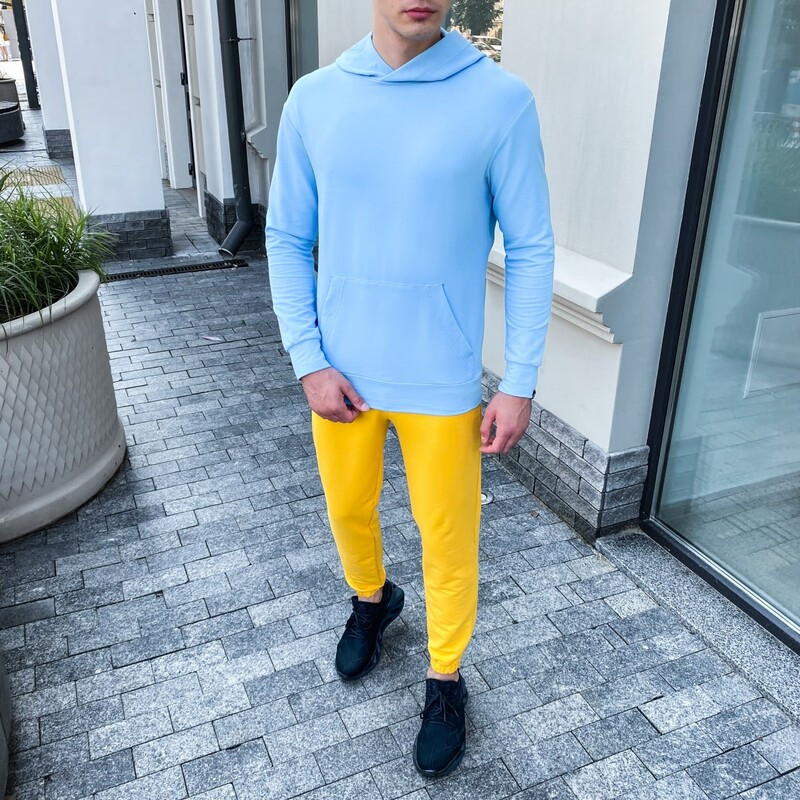 Худі Pobedov 97 з капюшоном світло-синього кольору, фото 1