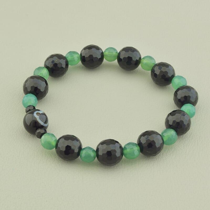 Браслет Агат,Чорський кришталь 16 см., фото 1