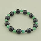 Браслет Агат,Чорський кришталь 16 см., фото 2