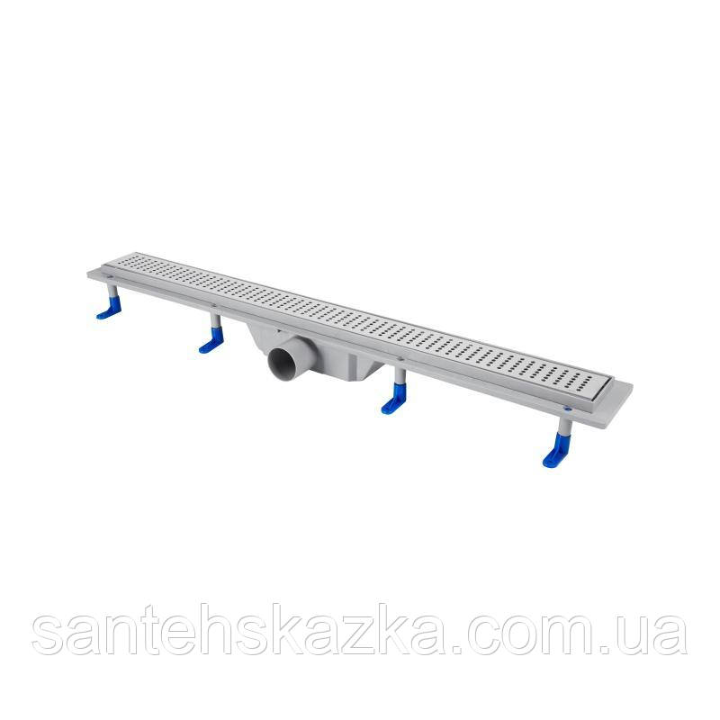 Трап Qtap Dry FB304-800 лінійний з сухим затвором і нержавіючої сіткою 800х73, фото 1