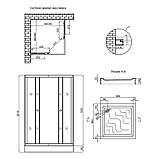 Набор Lidz душевая кабина Wawel SC90x90.SAT.LOW.GR, стекло тонированное 4 мм + поддон Mazur, фото 2