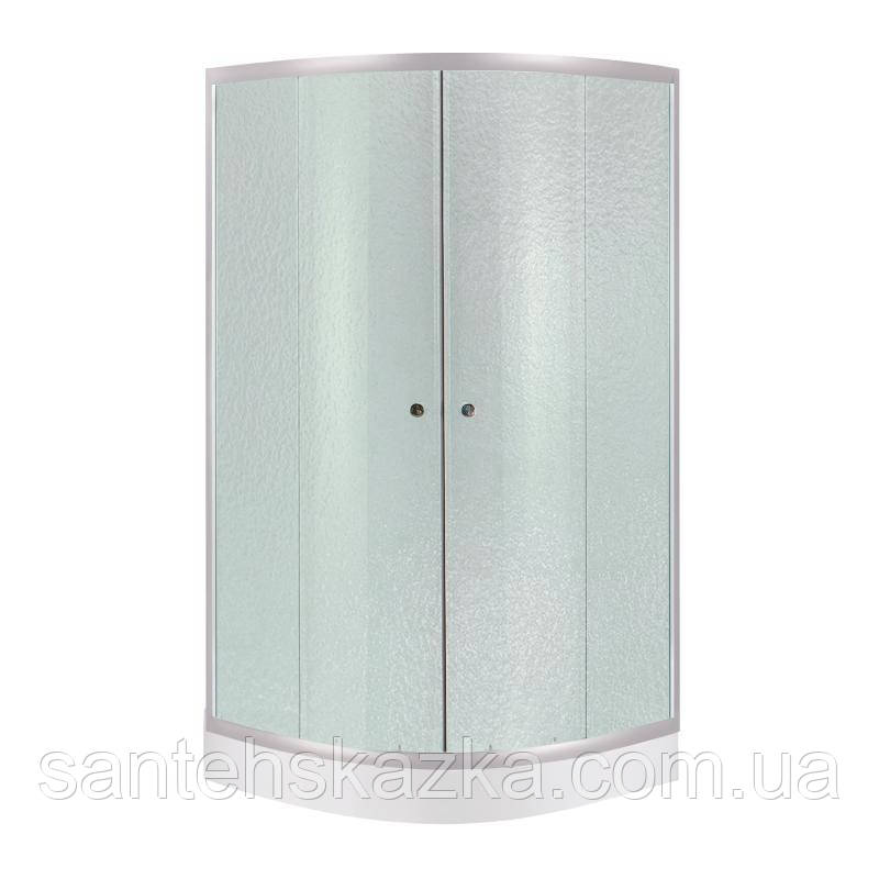 Душова кабіна Lidz Latwa SC90x90.SAT.LOW.FR, скло Frost 4 мм + Lidz Душовий піддон KAPIELKA ST90x90x15, фото 1