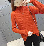 Стильний светр жіночий в'язаний в ромбик 44/46, фото 2