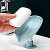 Мильниця для ванної у формі листа зі зливом води у формі пелюстки сірого кольору, фото 6