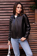 Куртка женская экокожа черная 149888P
