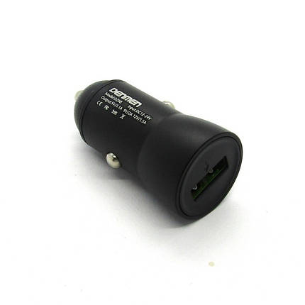 Автомобільний зарядний пристрій Denmen DZ08 QC 3.0 18W Черный, фото 2
