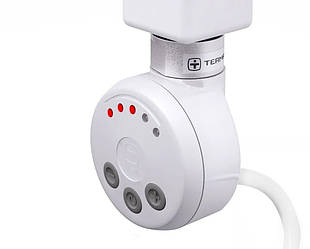 Білий круглий ТЕН TERMA MEG1 white з регулюванням температури 30-65C, + LED; Польща; 1/2". Потужність: 120-1000W