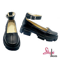 Шкіряні туфлі жіночі на тракторній підошві “Style Shoes”, фото 4