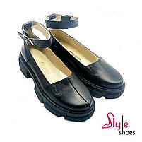 Шкіряні туфлі жіночі на тракторній підошві “Style Shoes”, фото 5