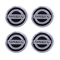 Наклейка на ковпаки NISSAN (60 мм) чорна (4 шт.)