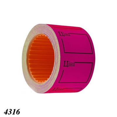 Цінник з рамкою 36х29 мм 6 м Малиновий (5шт)