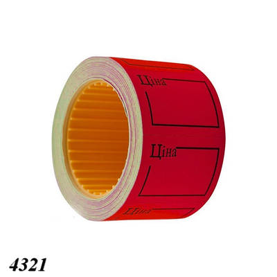 Цінник рамка 36х29 мм 6 м Червоний (5шт)