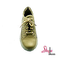 Літні жіночі кросівки шкіряні кольору авокадо “Style Shoes”, фото 7