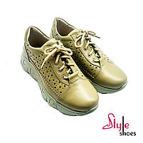 Літні жіночі кросівки шкіряні кольору авокадо “Style Shoes”, фото 5