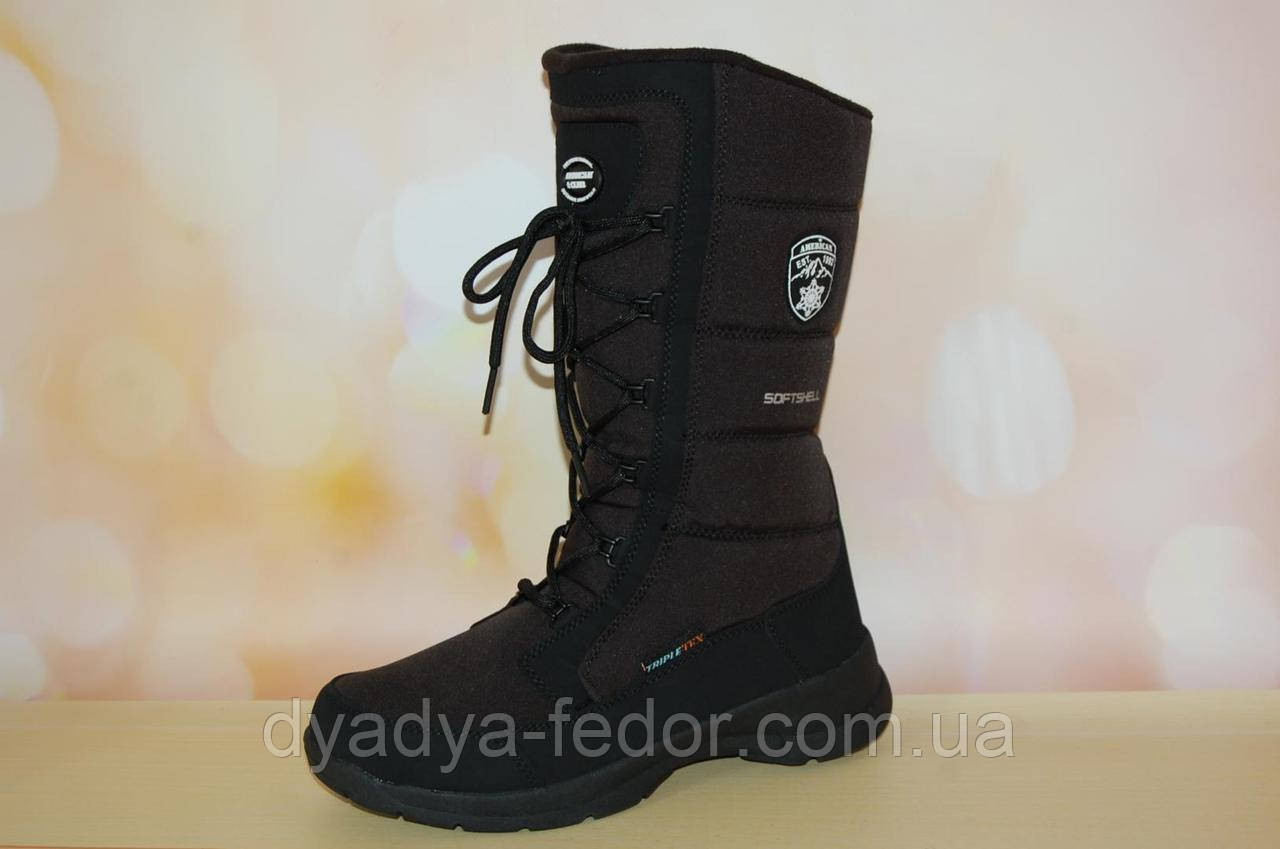 Дитяче зимове взуття Термовзуття American Club Польща 0722 Для дівчаток Чорний Розмір