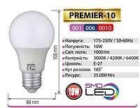 Лампа світлодіодна 10Вт 4200К A-10-4200-27 Е27 та PREMIER-10 001-006-0010 Лампа світлодіодна 10W 4200K Е27