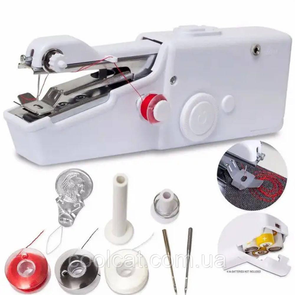 Ручна швейна машинка Handy stitch WJ-07, Біла / Автономна портативна швейна машинка