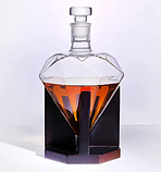Графін RESTEQ 1000 мл, декантер для алкогольних напоїв у формі діаманта. Графін для віскі, штоф для горілки, фото 2