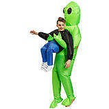 Надувний костюм інопланетянина RESTEQ, костюм зелений інопланетянин, що викрадає людину 150~190см, фото 4